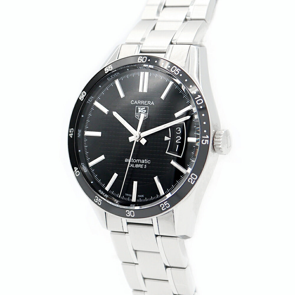 TAG HEUER Taghoier Carrella Calibur 5 WV211M BA0787 Date Black Black SS Stainless Men Automatic Wind [6 months warranty] [Watch] [Used]