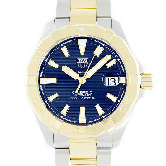 Inspection TAG HEUER Tag Heuer Tag Hoier Aqua Lacer River 5 WBD2120 BB0930 Date 300m Waterproof Navy Yellow Gold SS Stainless Combination Men's Automatic Wind [6 months Warranty] [Watch] [Used]