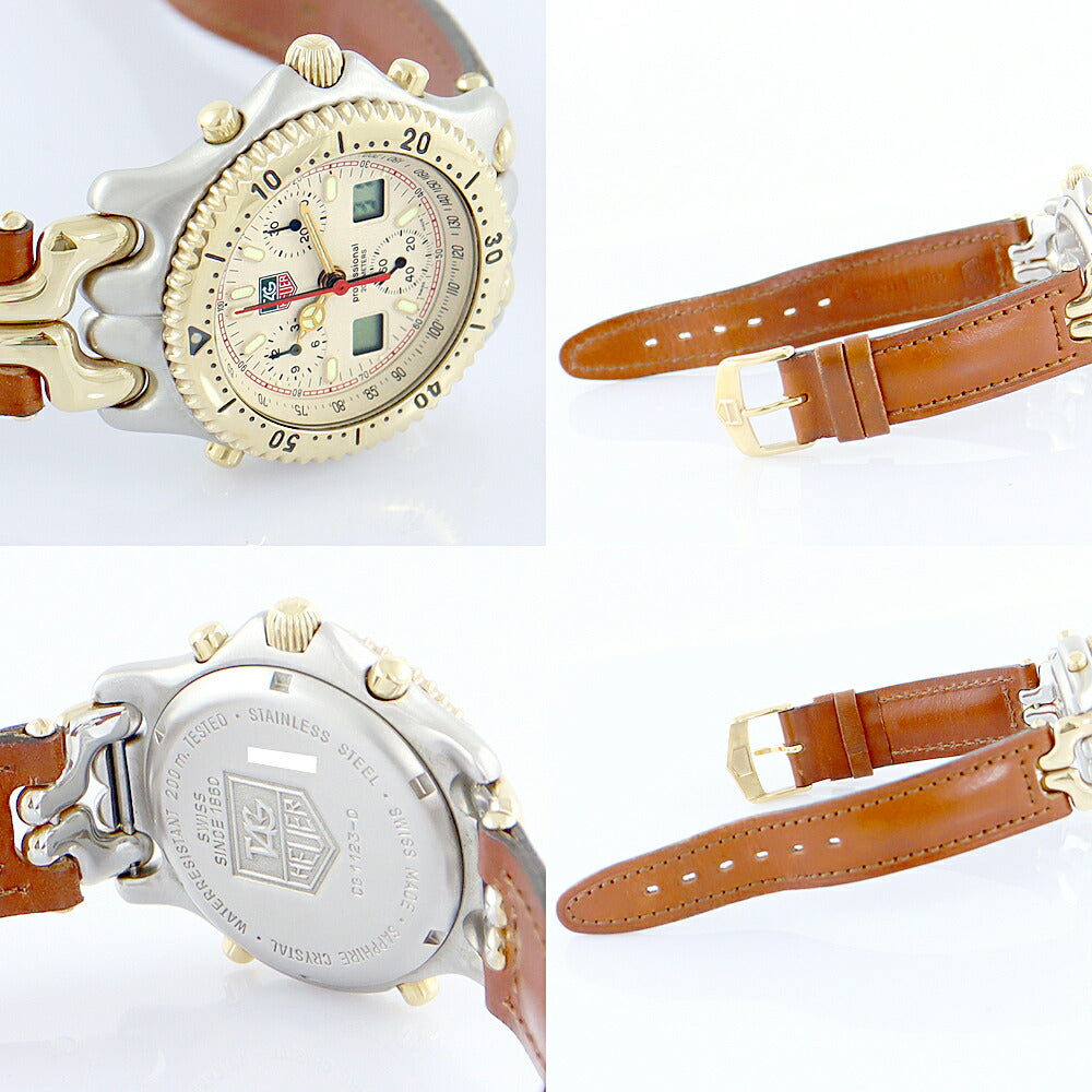 Battery replacement TAG HEUER Tag Hoire Sena Model S/EL Cell Series Cell Series Inc. 200m Waterproof Ivory SS Stainless steel YGP Combination Combination Genuine leather belt Genuine buckwheat Men Quartz [6 months warranty] [Watch] [Used]