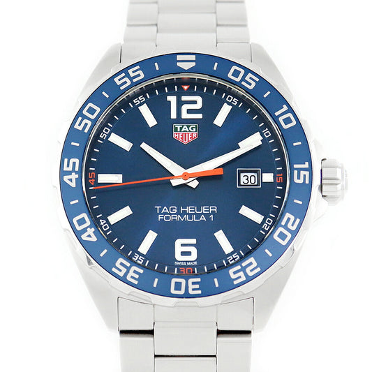 Battery replacement TAG HEUER Taghoier Formula 1 200m WAZ1010 BA0842 Date Blue Blue SS Stainless Men Quartz Formula 1 [6 months warranty] [Watch] [Used]