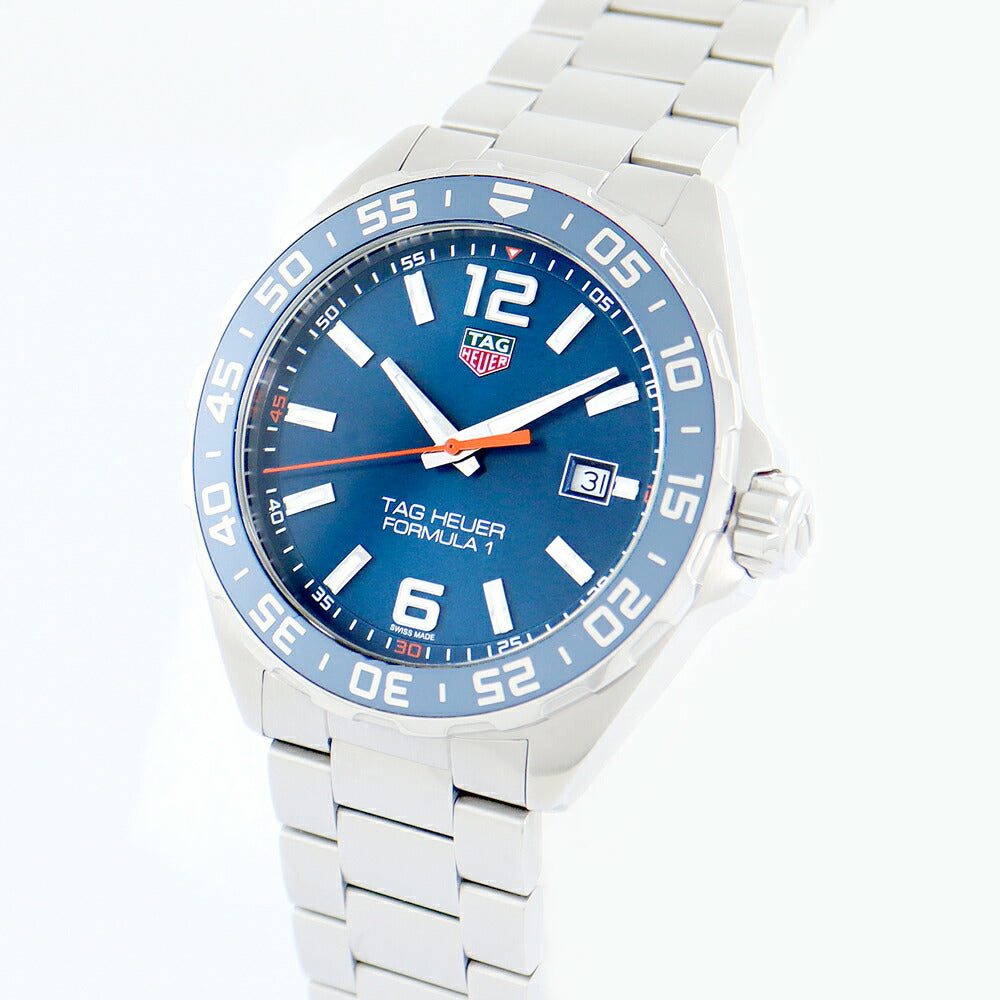 Battery replacement TAG HEUER Taghoier Formula 1 200m WAZ1010 BA0842 Date Blue Blue SS Stainless Men Quartz Formula 1 [6 months warranty] [Watch] [Used]