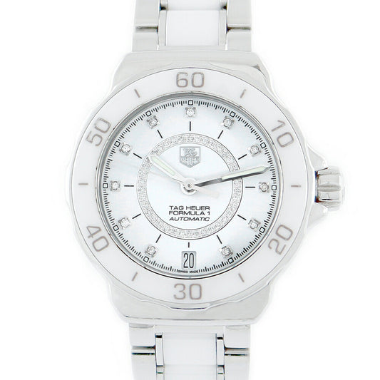 TAG HEUER Tag Hoier Formula 1 WAU2211 BA0861 Genuine Diamond 11P Diamond Circle Diamond White Ceramic SS Stainless Ladies Automatic Formula 1 [6 months warranty] [Watch] [Used]