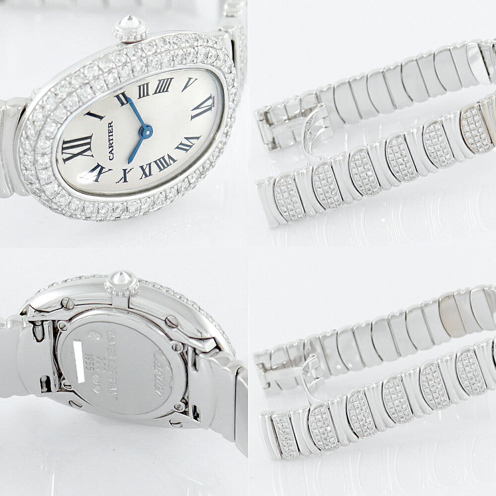 Cartier Cartier Cartier Cartier Cartier Cartier Double Diamond Besel Diamond Breath Ivory K18WG White Gold Gold Solid after Diamond Ladies Quartz [6 months warranty] [Watch] [Used]