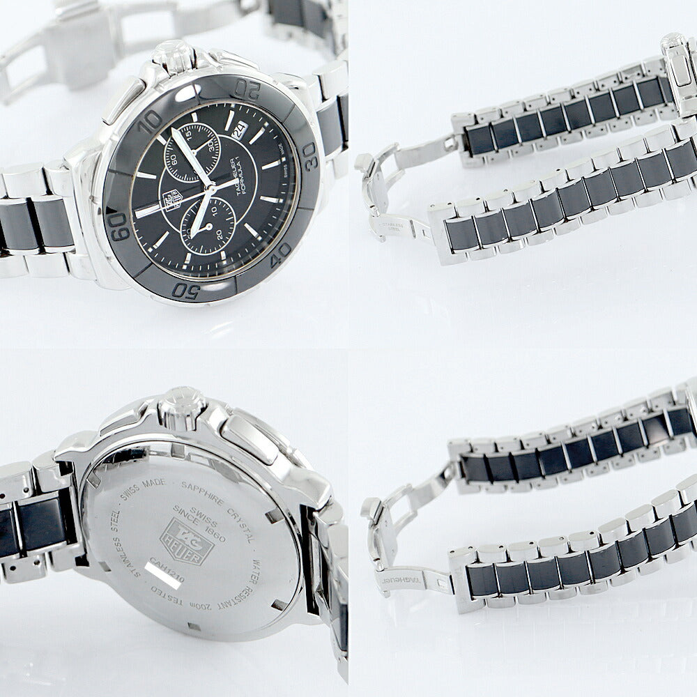 電池交換済 TAG Heuer タグホイヤー フォーミュラー1 CAH1210 BA0862 200m防水 クロノグラフ デイト 黒 ブラック SS ステンレス セラミック メンズ クォーツ フォーミュラ1【6ヶ月保証】【腕時計】【中古】