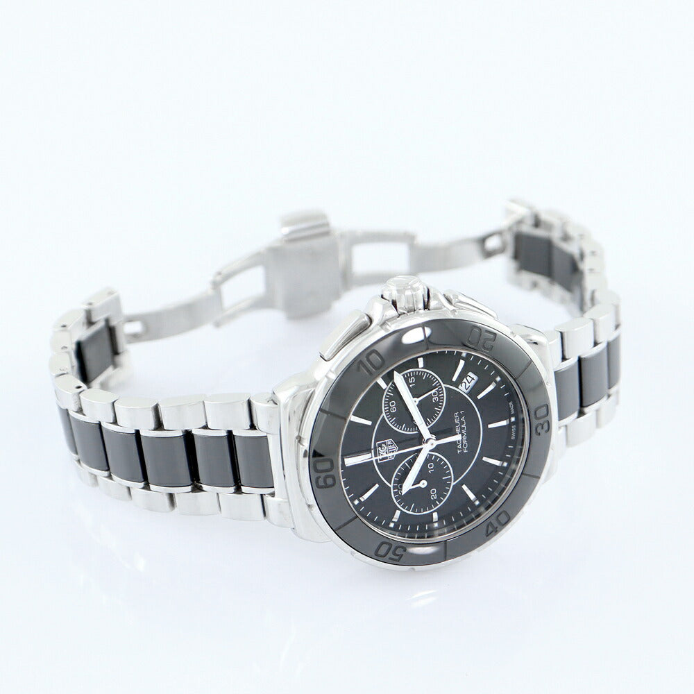 電池交換済 TAG Heuer タグホイヤー フォーミュラー1 CAH1210 BA0862 200m防水 クロノグラフ デイト 黒 ブラック SS ステンレス セラミック メンズ クォーツ フォーミュラ1【6ヶ月保証】【腕時計】【中古】