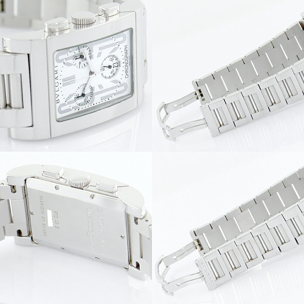 BVLGARI Bvlgari Bulgari Retan Goro Chronograph RTC49S White White White White SS Stainless Men Quartz [6 months warranty] [Watch] [Used]