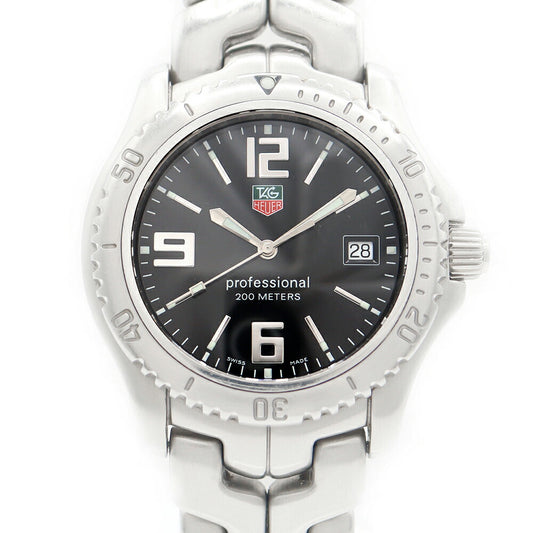 電池交換済 TAG Heuer タグホイヤー リンク WT1110 デイト 200m防水 黒 ブラック SS ステンレス メンズ クォーツ【6ヶ月保証】【腕時計】【中古】