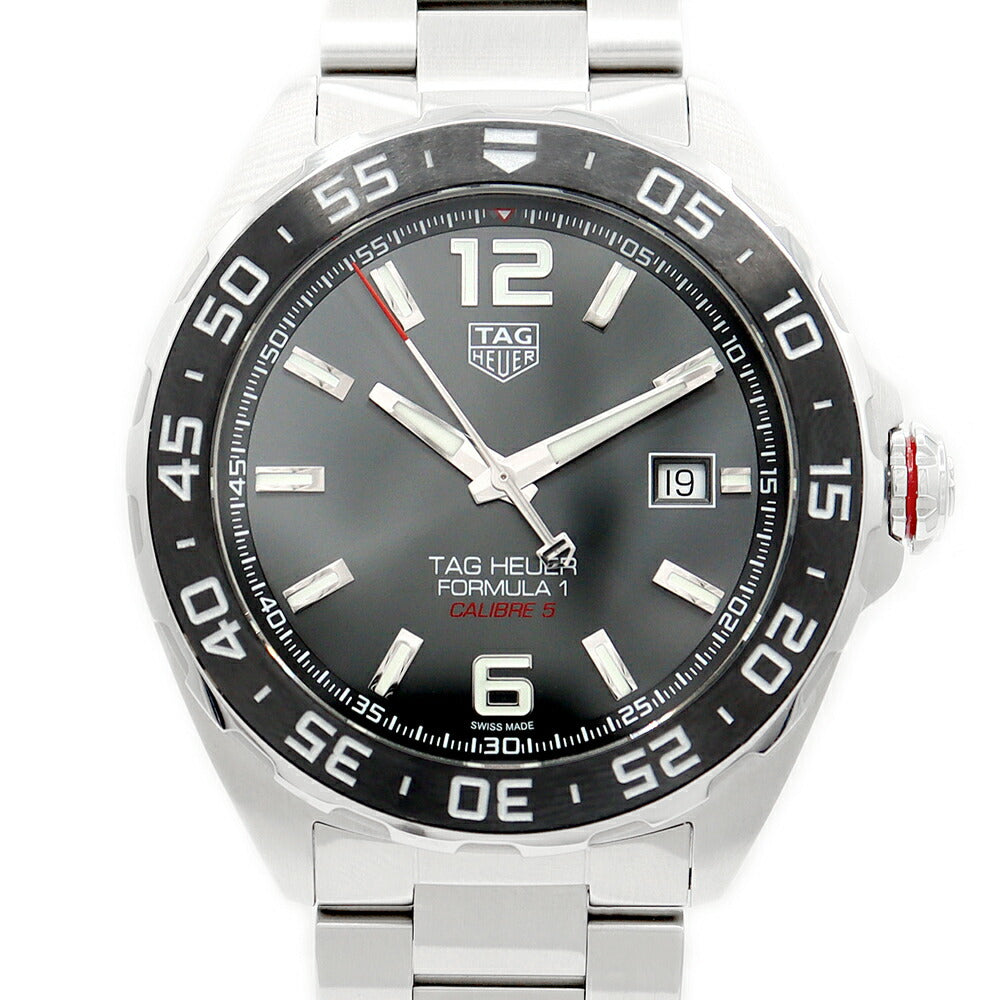 TAG HEUER Tag Hey Formula 1 Calibur 5 WAZ2011 BA0842 200m Waterproof Date Gray SS Stainless Men Automatic Formula 1 [6 months warranty] [Watch] [Used]