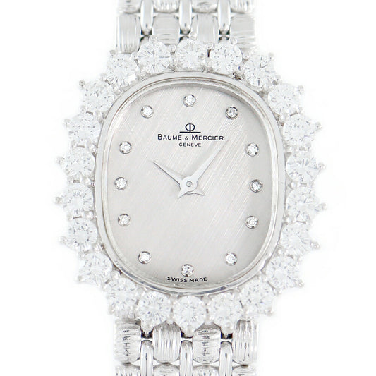 BAUME & MERCIER Baume & Mercier Baume & Mercier Genuine Diamond Besel 12P Diamond Silver K18WG White Gold Golden Pysty Ladies Quartz [6 months warranty] [Watch] [Used]