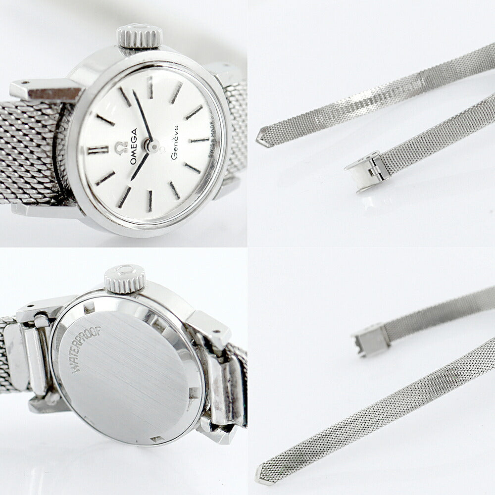 希少品 OMEGA オメガ Geneve ジュネーブ 515.009 Cal.485 17石 シルバー SS ステンレス レディース 手巻き アンティーク ヴィンテージ【腕時計】【中古】