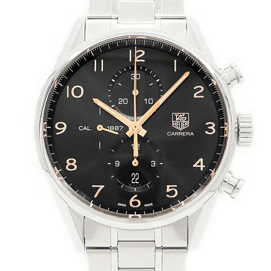 内部点検済 TAG Heuer タグホイヤー カレラ キャリバー1887 クロノグラフ CAR2014 BA0796 デイト 100m防水 ブラック SS ステンレス メンズ 自動巻き【6ヶ月保証】【腕時計】【中古】