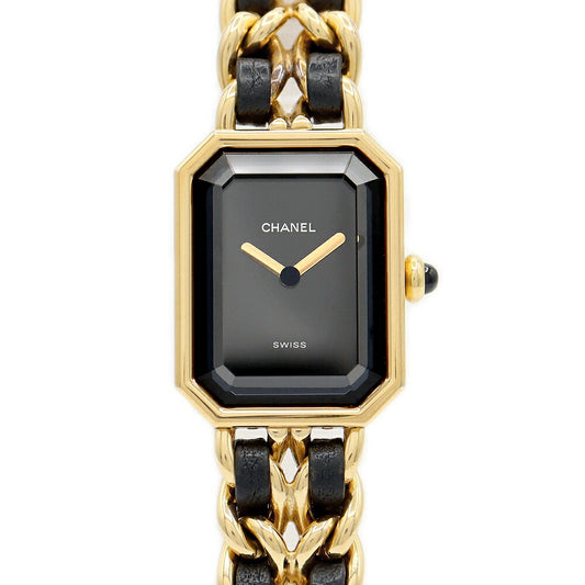 Battery replacement CHANEL Chanel Premiere L size H0001 Black Black YGP Yellow Gold Ladies Quartz [6 months warranty] [Watch] [Used]