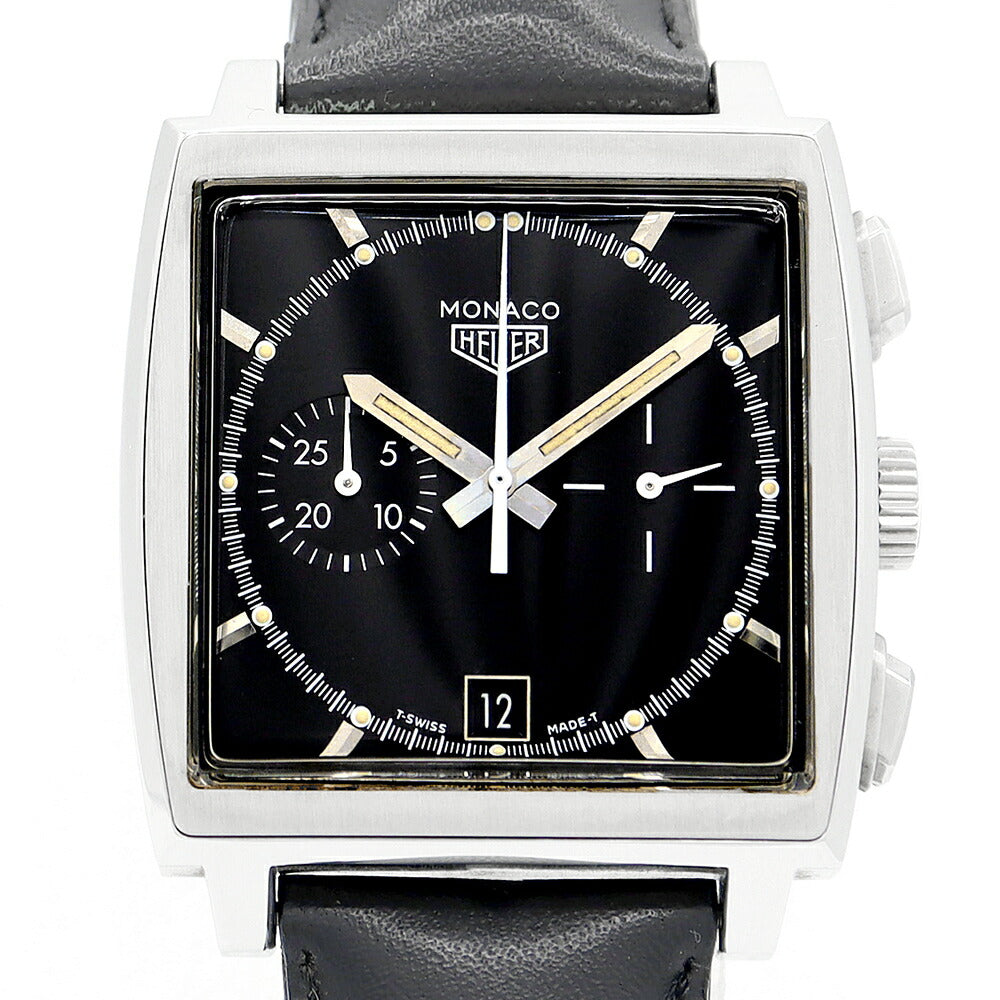 Inspection Tag Heuer Tag Heuer Tag Heuer Monaco CS2110.fc8119 1998 Limited Chronograph Small Small Second Date Black Black Black SS Stainless Genuine Belt Genuine Buckwheat Men's Automatic Wind