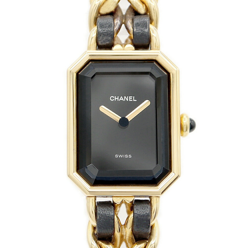 Battery replacement CHANEL Chanel Premiere L size H0001 Black Black YGP Yellow Gold Ladies Quartz [6 months warranty] [Watch] [Used]