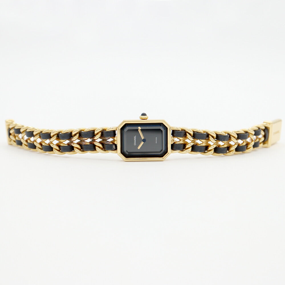 Battery replacement CHANEL Chanel Premiere L size H0001 Black Black YGP Yellow Gold Ladies Quartz [6 months warranty] [Watch] [Used]