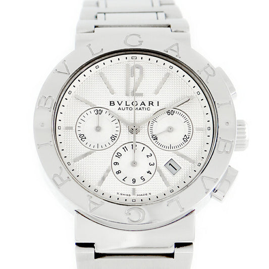 BVLGARI Bvlgari Bulgari Bulgari Burgari BB42SSCH Chronograph Date Silver White White White SS Stainless Men Automatic Wind [6 months warranty] [Watch] [Used]