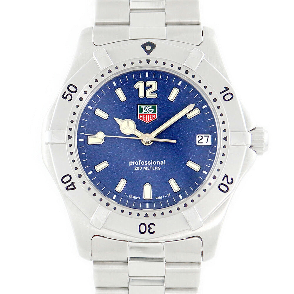 Battery replacement TAG HEUER Tag Hois 2000 Series Professional Classic WK1113 Date Blue Navy SS Stainless Men Quartz [6 months warranty] [Watch] [Used]