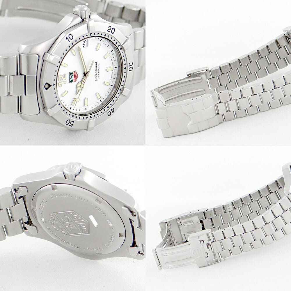 Battery replacement TAG HEUER TAUER TAUER TAUER 2000 Series Professional WK1111 Date White White White White SS Stainless Men Quartz [6 months warranty] [Watch] [Used]