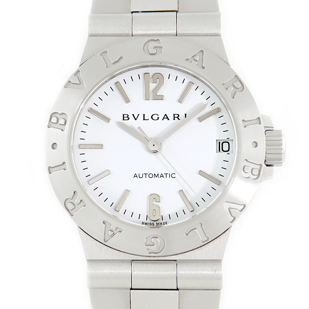 BVLGARI ブルガリ ディアゴノ スポーツ LCV29S デイト 白 ホワイト SS ステンレス レディース 自動巻き 【6ヶ月保証】【腕時計】【中古】