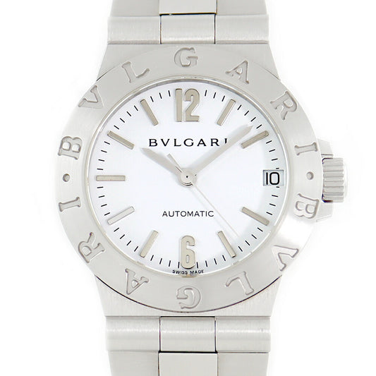 BVLGARI ブルガリ ディアゴノ スポーツ LCV29S デイト 白 ホワイト SS ステンレス レディース 自動巻き 【6ヶ月保証】【腕時計】【中古】