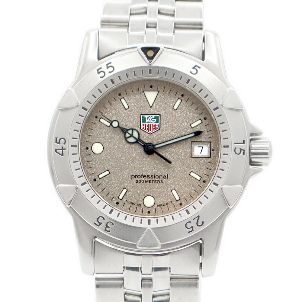 電池交換済 TAG Heuer タグホイヤー プロフェッショナル 200 WD1211 K 20 デイト 200m防水 グレー シルバー SS ステンレス メンズ クォーツ【6ヶ月保証】【腕時計】【中古】