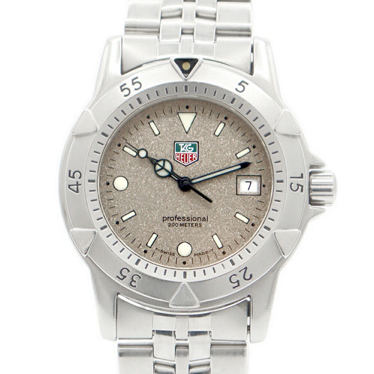 電池交換済 TAG Heuer タグホイヤー プロフェッショナル 200 WD1211 K 20 デイト 200m防水 グレー シルバー SS ステンレス メンズ クォーツ【6ヶ月保証】【腕時計】【中古】