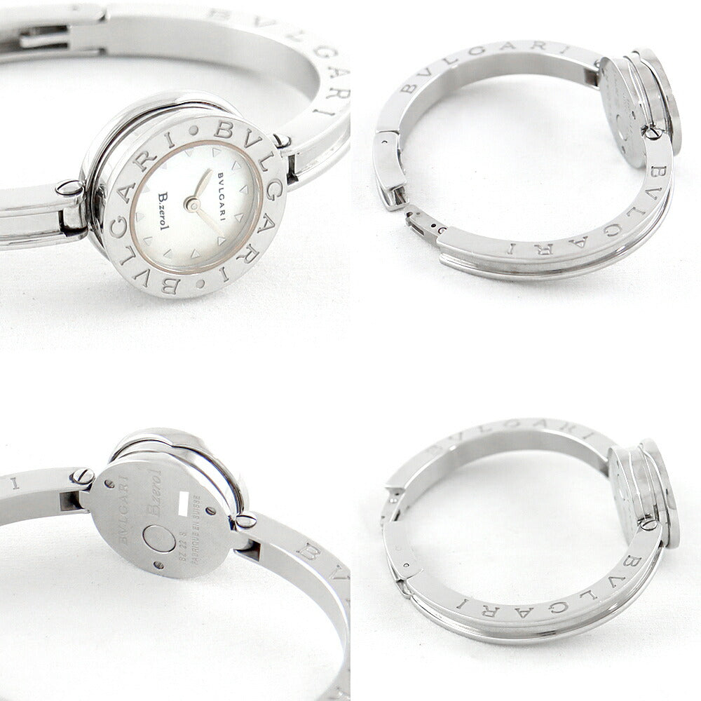 Battery replacement BVLGARI Bulgari B-ZERO1 Beezero One BZ22S White White Shell SS Stainless Ladies Quartz Bangle Watch [6 months warranty] [Watch] [Used]