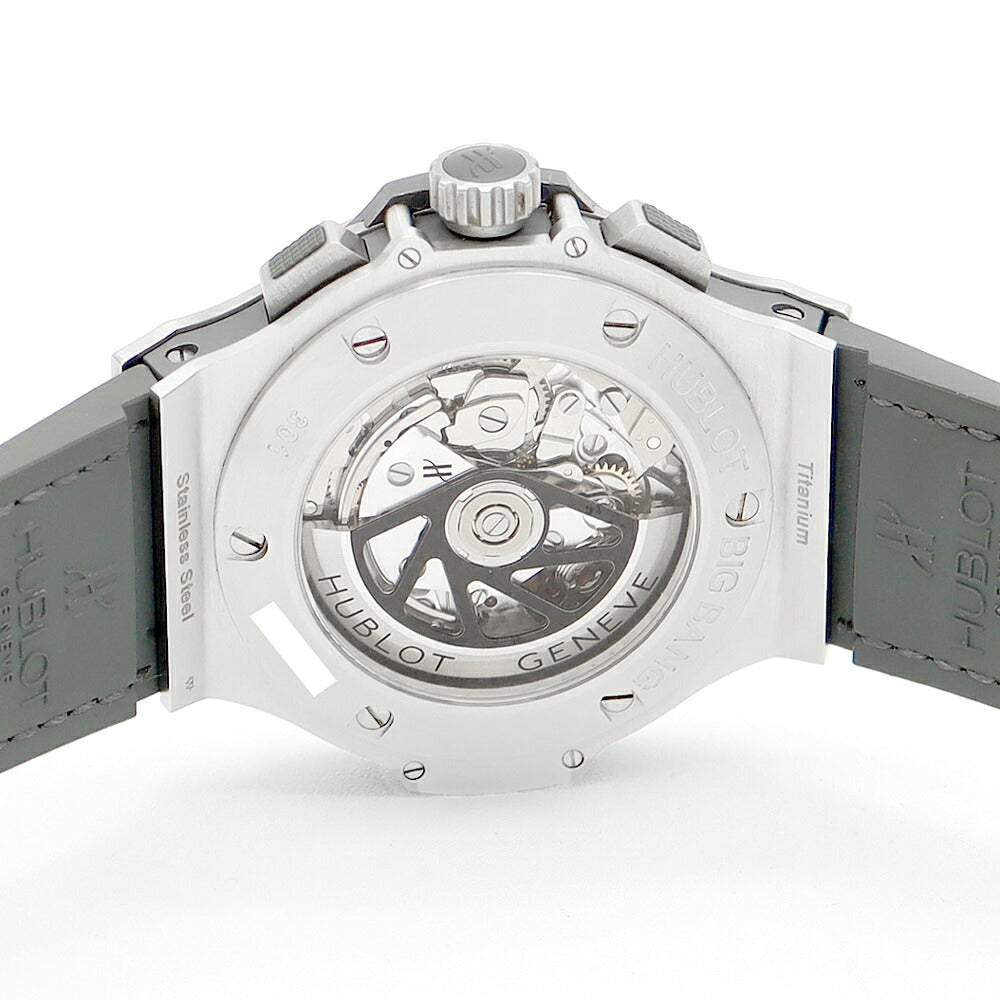 HUBLOT ウブロ ビッグバン アールグレイ クロノグラフ 301.ST.5020.GR.1104 44mm デイト 純正ダイヤモンド ダイヤベゼル グレー TI チタン SS ステンレス 純正ベルト 純正尾錠 メンズ 自動巻き ビックバン【6ヶ月保証】【腕時計】【中古】