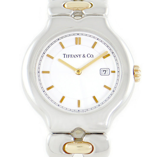 Battery replacement TIFFANY & CO. Tiffany Tissolo M0112 Date White White White White SS Stainless steel YG Yellow Gold Combi Ladies Quartz [6 months warranty] [Watch] [Used]