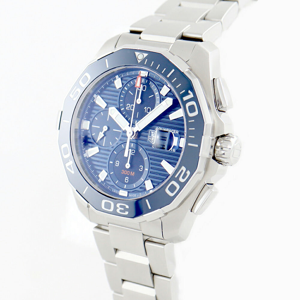 TAG HEUER Tag Hoier Aqua Relier Chronograph Calibur 16 CAY211B BA0927 Date Blue Navy SS Stainless Men Automatic winding [6 months warranty] [Watch] [Used]