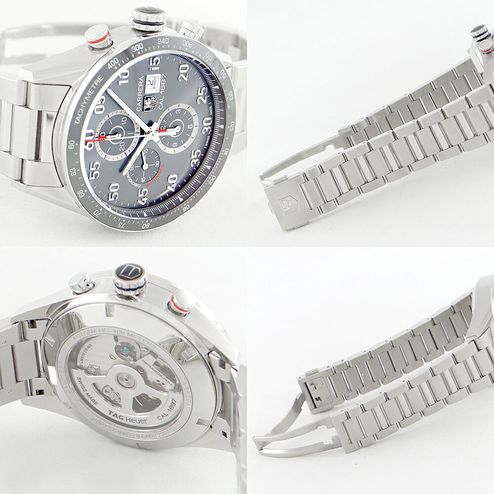 Almost new TAG HEUER Tag Tag Tag Carrella Calibre1887 Calibur 1887 CAR2A11 BA0799 Chronograph Date Gray Silver SS Stainless Men Automatic Wind [6 months warranty] [Watch] [Used]