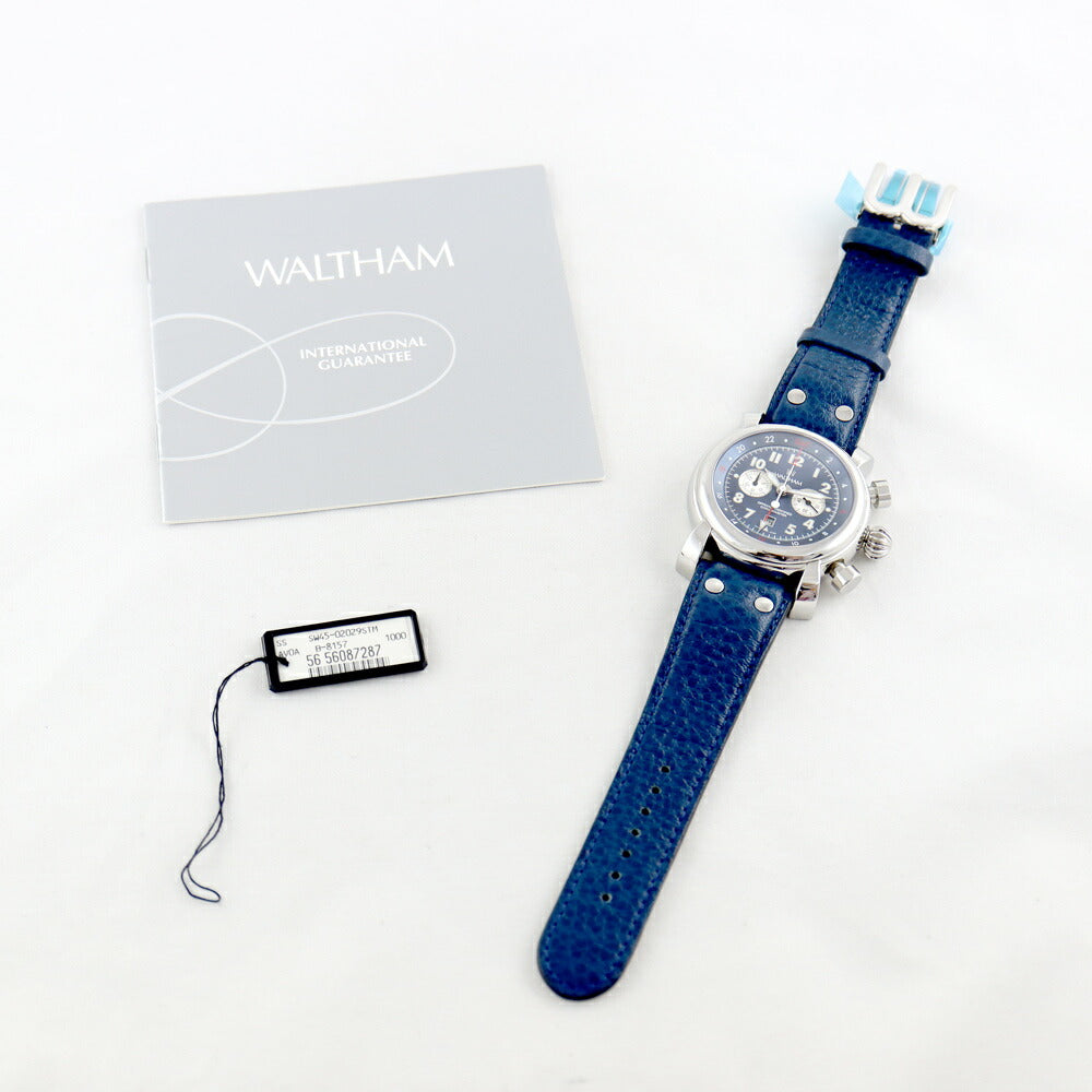 Almost new internal point inspection WALTHAM Waltham Waltham Waltham Loan Eagle SW45-01029STM Chronograph GMT Blue Blue SS Stainless Steel Genuine Belt Genuine buckwheat Men's Automatic winding [6 months warranty] [Watch] [Used]