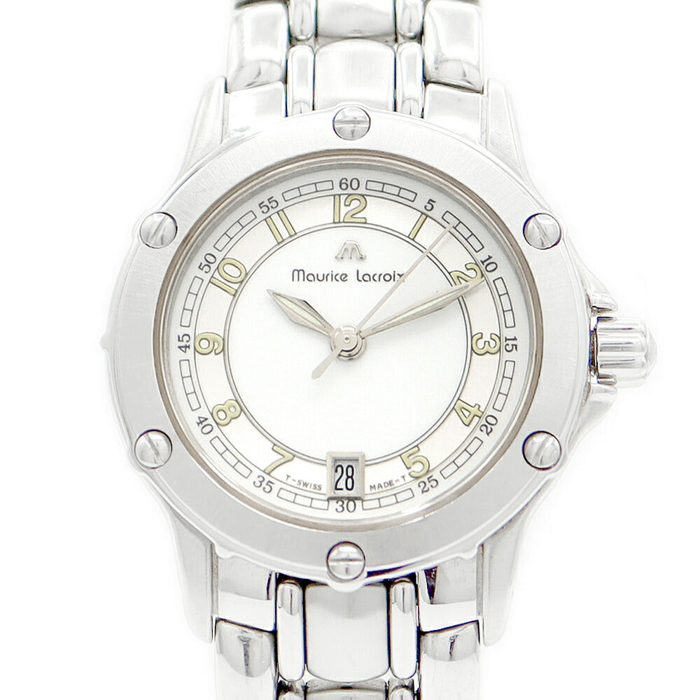 MAURICE LACROIX Mauris Lacroa Caripso 5324 Date White White Silver SS Stainless Ladies Quartz [6 months warranty] [Watch] [Used]