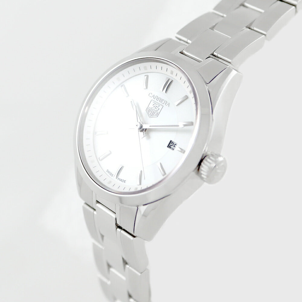 Battery replacement TAG HEUER Tag Hoire Carrera WV1415 BA0793 Date White White Shell SS Stainless Ladies Quartz [6 months warranty] [Watch] [Used]