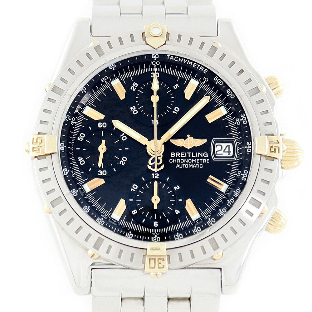 BREITLING Breitling Chrono Mat Vicolo B13352 B147B57PA Chronograph Date Black SS Stainless steel YG Yellow Gold Combination Men's Automatic Wind