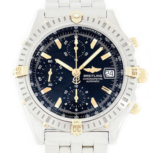 BREITLING ブライトリング クロノマット ビコロ B13352 B147B57PA クロノグラフ デイト 黒 ブラック SS ステンレス YG イエローゴールド コンビ メンズ 自動巻き【自社保証6ヶ月】【腕時計】【中古】