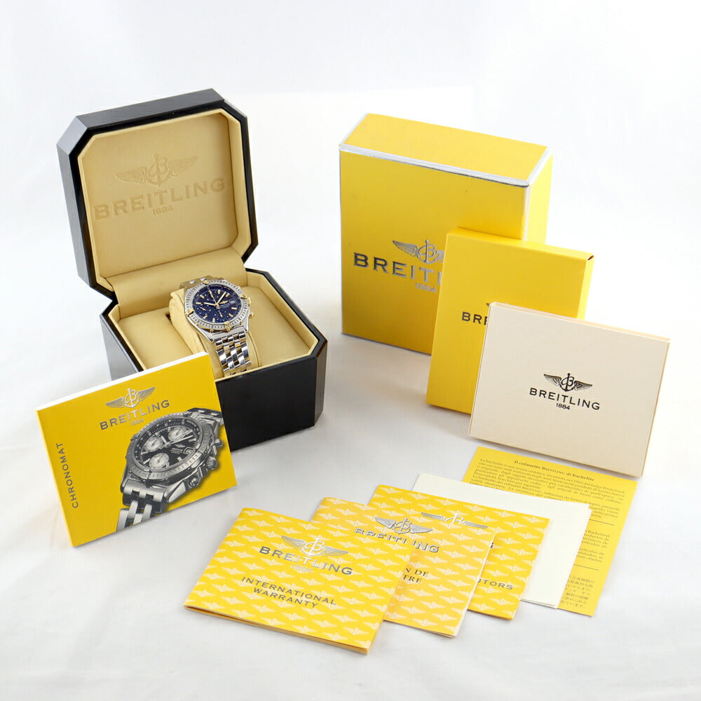 BREITLING ブライトリング クロノマット ビコロ B13352 B147B57PA クロノグラフ デイト 黒 ブラック SS ステンレス YG イエローゴールド コンビ メンズ 自動巻き【自社保証6ヶ月】【腕時計】【中古】