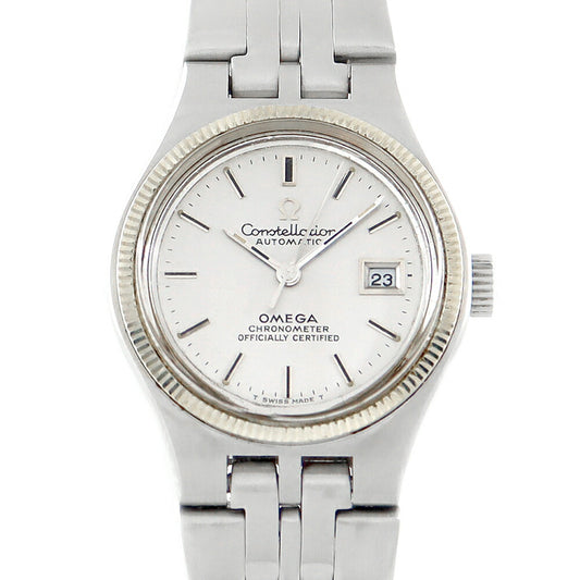 Rare product Omega Omega Constellation Chronometer WG Besel 568.0017 Cal.685 24 Stone Date Silver K18WG White Gold SS Stainless Ladies Automatic Wind Antique Vintage [Watch] [Used]