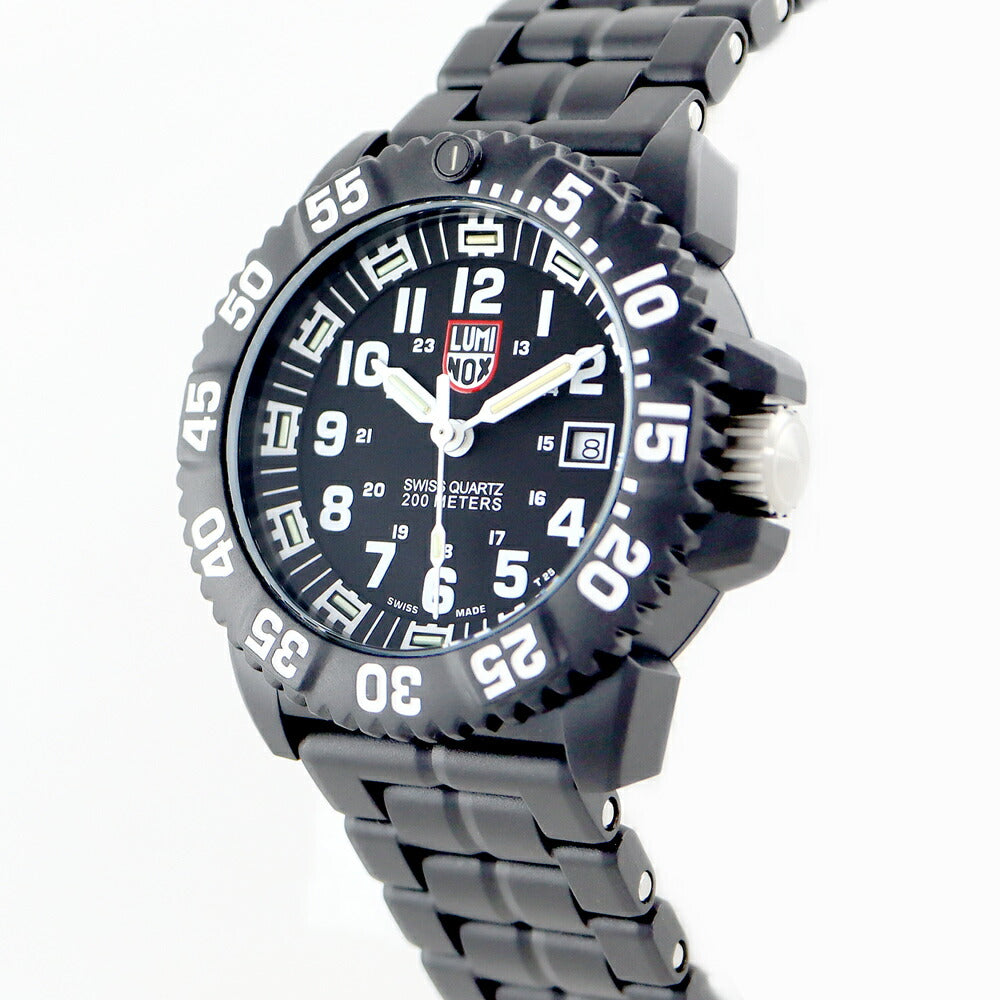 Battery replacement Luminox Luminox Navy Shields 3050 Date Carbon Black Black Men's Quartz [6 months warranty] [Watch] [Used]