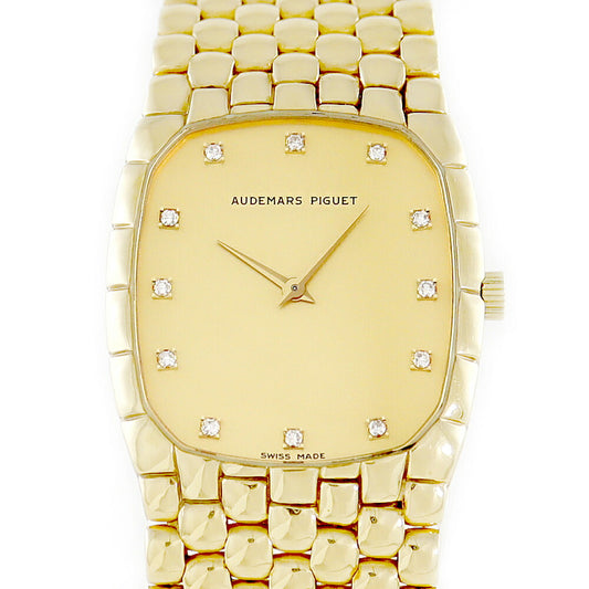 Audemars Piguet Audemars Piguet Solid Gold Gold Genuine Diamond 12P Diamond K18YG Yellow Gold Gold Golden Gold Men's Boys Ladies Ladies Ladies Hand -Roll AP [Watch] [Used]