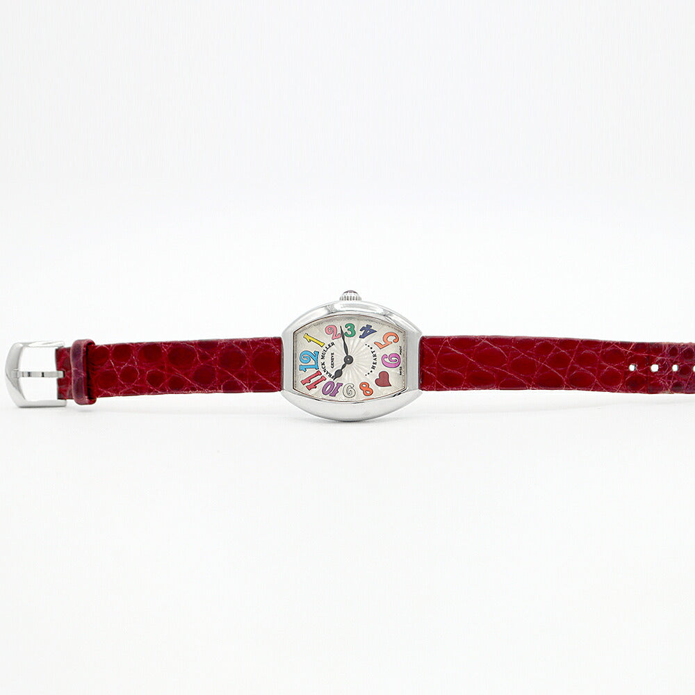 国内正規品 電池交換済 FRANCK MULLER フランクミュラー ハートトゥハート カラードリーム 5002SQZC7HJCOL シルバー ギョーシェ SS ステンレス 純正ベルト 純正尾錠 レディース クォーツ【6ヶ月保証】【中古】【腕時計】