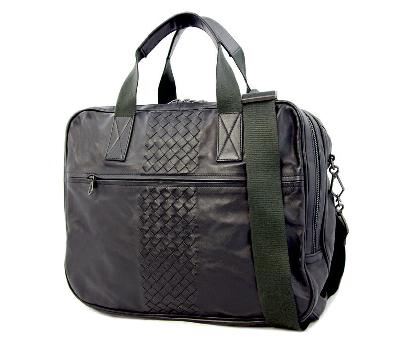 BOTTEGA VENETA ボッテガヴェネタ イントレチャート 2WAY ビジネス ショルダー ハンド バッグ 245173 ダークネイビー ブリーフ レザー 【バッグ】【中古】