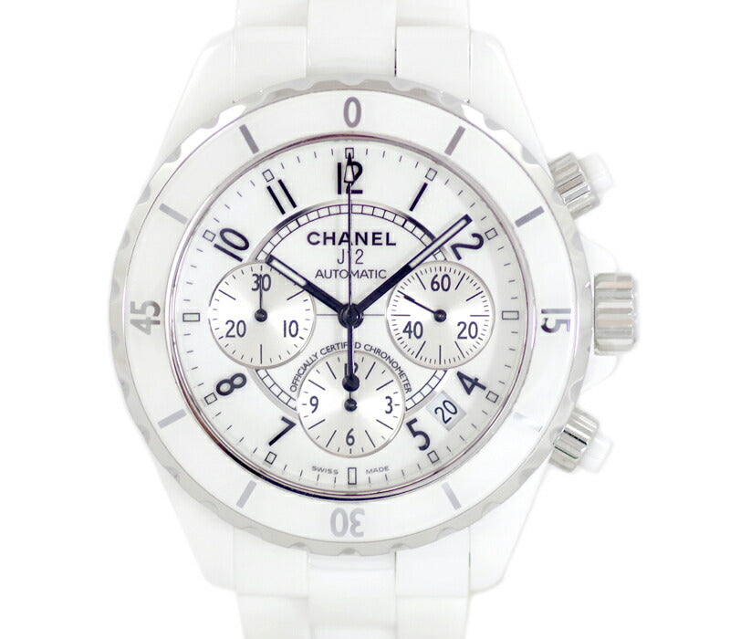 CHANEL Chanel J12 41mm H1007 Chronograph White White Dial Ceramic SS Men's Automatic Wind [Watch] [Used]