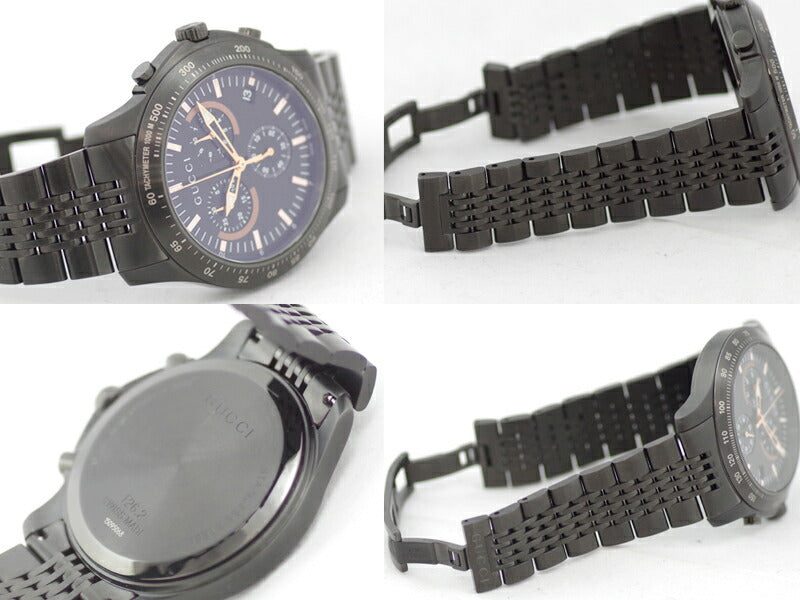 Battery replaced GUCCI Gucci G -Timeless Chronograph 126.2 All Black PVD Black Dial SS Stainless Men Quartz [Watch] [Used]