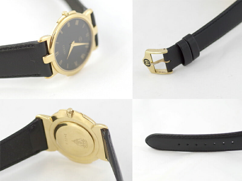 Battery replaced GUCCI Gucci 3400m Black Black Dial SS Stainless steel YGP Yellow Gold Men and Women Boys Men's Quartz [Watch] [Used]