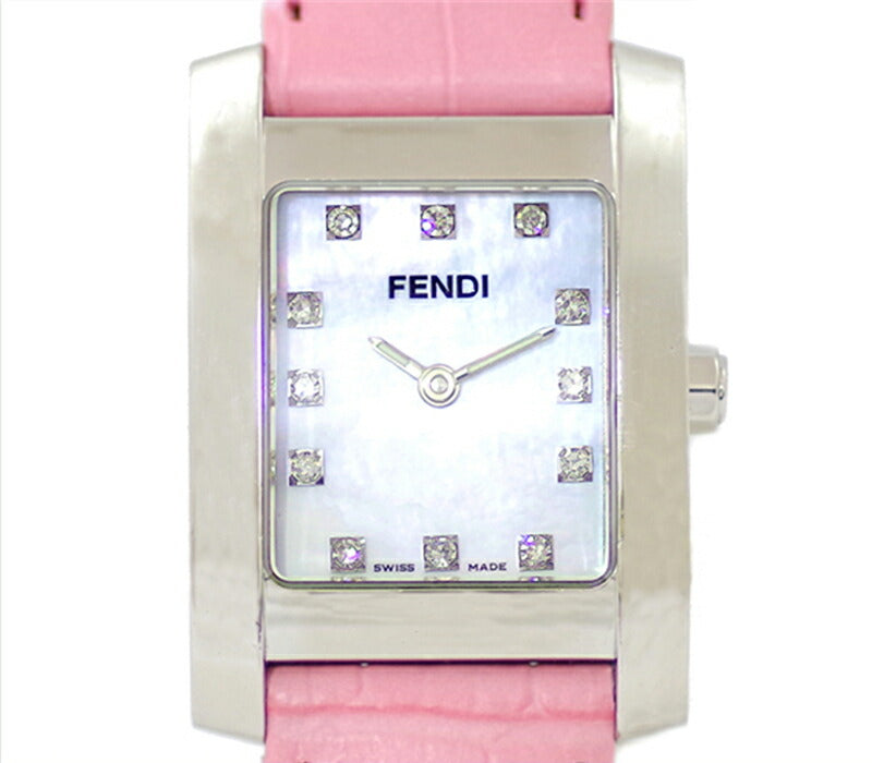 FENDI Fendi 7000L 12P Diamond White Shell SS Stainless Steel Genuine Belt Genuine Tuck Quartz [Watch] [Used]