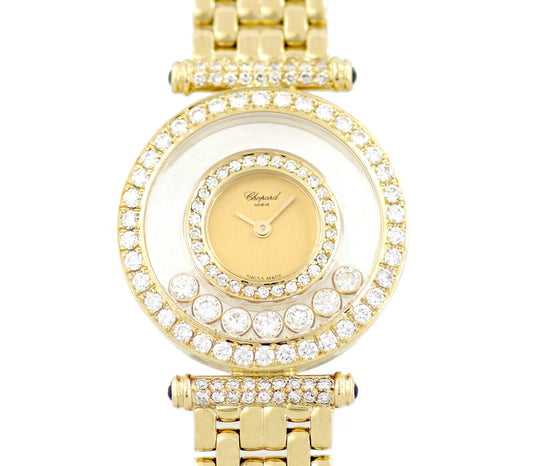 Regular maintenance Chopard Chopard Chopard Chopard Happy Diamond 4118 Genuine Full Diamond 7P Diamond Rug Diamond Double Venus Diamond Gold Dial K18YG Yellow Gold Gold Golden Solid Ladies Quartz [Watch] [Used]