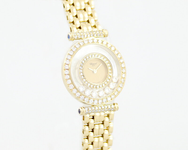 Regular maintenance Chopard Chopard Chopard Chopard Happy Diamond 4118 Genuine Full Diamond 7P Diamond Rug Diamond Double Venus Diamond Gold Dial K18YG Yellow Gold Gold Golden Solid Ladies Quartz [Watch] [Used]