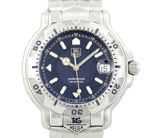 Battery replacement TAG HEUER Tag Hoier 6000 Series WH1115-K1 200m Waterproof Navy Blue Blue Dial SS Stainless Men Quartz