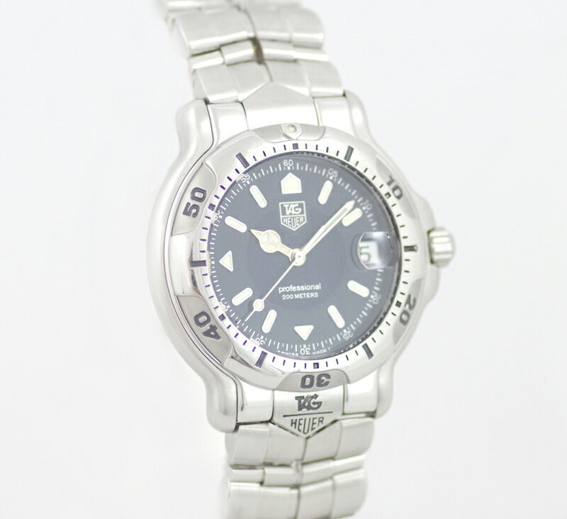 Battery replacement TAG HEUER Tag Hoier 6000 Series WH1115-K1 200m Waterproof Navy Blue Blue Dial SS Stainless Men Quartz